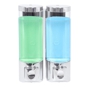 Dispensador de Gel de Banho e Champ 2x400ml Plstico ABS Prateado 137x63x203mm