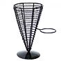 Cesta Cone em Arame de A�o Preto 128x225 com 1 Copo de Molhos mm 6un
