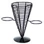 Cesta Cone em Arame de A�o Preto 128x225 com 2 Copos de Molhos mm 6un