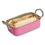 Mini Tacho Rectangular em inox Rosa 145x95x45mm 6un