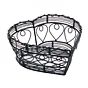 Cesta em Arame de A�o Preto Cora��o 180x180x80mm 6un
