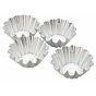 Conjunto de 4 Formas Molde em Aluminio para Pastelaria - Brioche Cnicas Dentadas 120x60mm