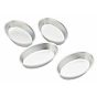 Conjunto de 4 Formas Molde em Aluminio para Pastelaria - Ovais com Rebordo 100x70x20mm