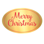Etiqueta Autocolante Dourada Merry Christmas 55x35mm 1000 un