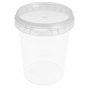 Recipiente de Plstico PP + tampa Transparente Inviolvel 520ml 95x117mm 380 un