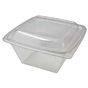 Tampa Plstico RPET Alta para Saladeira Clear 375/500ml 140x140x20mm 400 un