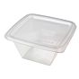 Tampa Plstico RPET Rasa para Saladeira Clear 1000ml 195x195x0mm 400 un