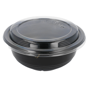 Tigela Plstico Preto + Tampa para Comidas Orientais 150x60mm 12x50 un