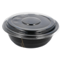 Tigela Plstico Preto + Tampa para Comidas Orientais 170x61mm 10x50 un