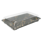 Recipiente Plstico Preto + Tampa para Sushi 235x144x22mm 6x50 un