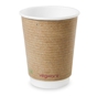 Copo de Carto+PLA para Bebidas Quentes Dupla Parede Kraft 360ml 12oz Vegware 10x50 un