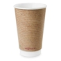 Copo de Carto+PLA para Bebidas Quentes Dupla Parede Kraft 500ml 16oz Vegware 16x25 un