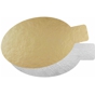 Disco em Carto Metalizado Dourado/Prateado Formato Oval com Pestana 100un