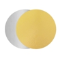 Disco Circular em Carto Metalizado Dourado/Prateado 260 mm 100 un