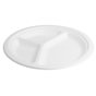 Prato Celulose de Cana de Acar Branco 3 Compart. 260x26mm 16x50 un
