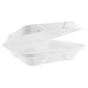 Contentor Rectangular em Bagao Branco 3 cavidades 235x235x75mm 42g Vegware 4x50un