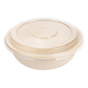 Saladeira em Cana de Acar Natural 175x78mm 750ml + Tampa Transparente 4x50un