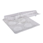 Embalagem de Pl�stico PET/RPET Transparente  198x190x53mm 4 compartimentos Patipack 300 un
