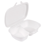 Contentor Rectangular em Cana de Acar Branco 2 Compart. 224x140x60mm 900ml 8x50un