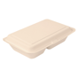 Contentor Rectangular em Cana de Acar Natural 2 Compart. 255x165x70mm 940ml 5x50un