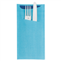 Saqueta Talheres Celulose Turquesa 112x225mm + Guardanapo Dry Tissue 330x400mm 250 un
