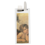 Saqueta Talheres Celulose Branca Raffaello 85x195mm + Guardanapo Dry Tissue 330x330mm 250 un