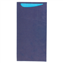 Saqueta Talheres Kraft Verjurado Azul 112x225mm + Guardanapo Tissue 2 folhas 330x400mm 400 un