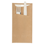 Saqueta Talheres Kraft Verjurado 112x225mm + Guardanapo Tissue 2 folhas 330x400mm 400 un