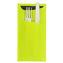 Saqueta Talheres Celulose Verde Anis 112x225mm + Guardanapo Tissue 2 folhas 330x400mm 400 un