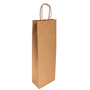 Saco para Garrafa Castanho Kraft Asa Retorcida - 140+80x400un 250 un