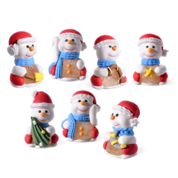 Bonhommes de neige et Nol en glatine et sucre 70 units