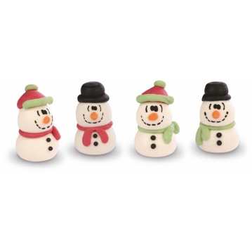 Figuras de Bonecos de Neve em A��car 35mm 3 Modelos 48 un