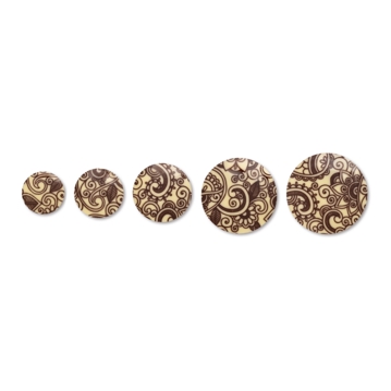 Modecor Formas Finas - Circulo Chocolate Branco com Flores 30x5 un