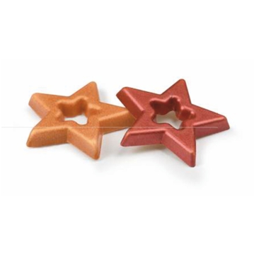 Estrela Vazada Dourada e Paprica em Chocolate Branco Modecor 34mm 72 un