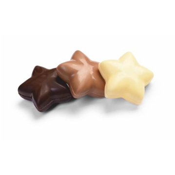 Estrelas 3D Chocolate Negro Leite e Branco Modecor 30mm 72 un