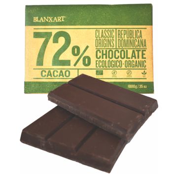 Chocolate Ecol�gico R�publica Dominicana 72% em Barra 1kg