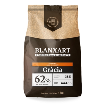 Cobertura de Chocolate Puro Negro 62% Grcia Dark Blanxart 8x1kg