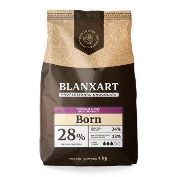 Cobertura de Chocolate Puro Branco 28% Born White Blanxart 8x1kg