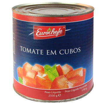 Tomate em Cubos Eurochefe PL 2550g PE 1785g