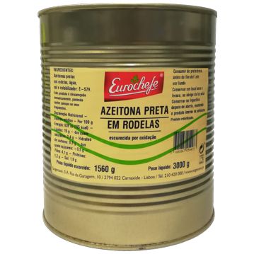 Azeitona Preta Laminada em Lata Eurochefe A10