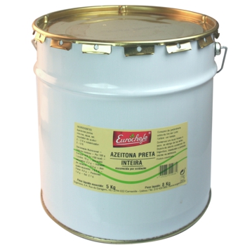 Azeitona Preta Oxidada em Lata Eurochefe PE 5kg PL 8kg