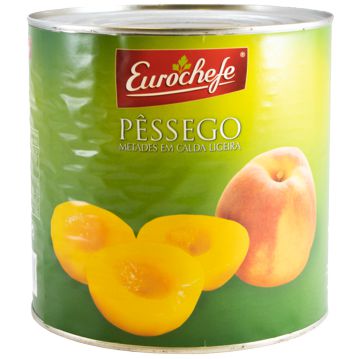 P�ssego metades em calda Eurochefe Lata PL 2650g