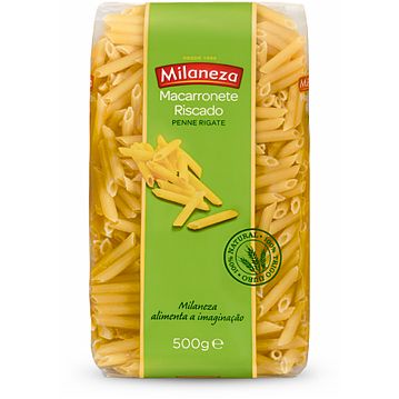 Massa Seca Macarronete Riscado Penne Rigate Milaneza 18x500g