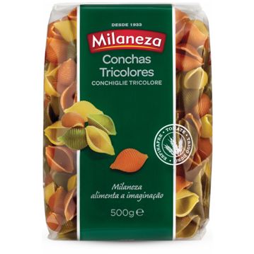 Massa Seca Conchas Tricolores Conchiglie Milaneza 10x500g