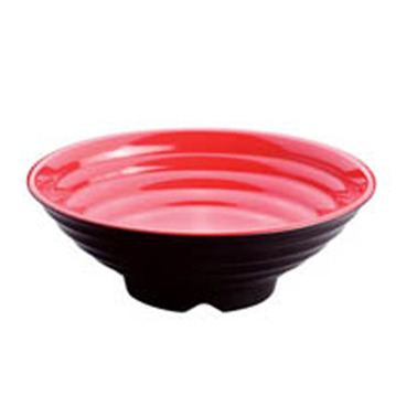 Tigela Oval Melamina Preto Vermelho 292x100mm 12 un