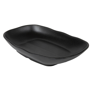 Tigela Retangular Melamina Preto 252x158x42mm 6 un