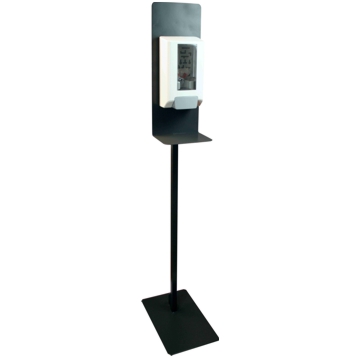 Suporte metlico de cho Preto para Saboneteira 250x400x1400mm