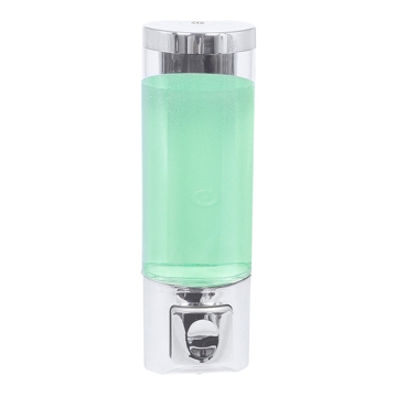 Dispensador de Gel de Banho e Champ 400ml Plstico ABS Prateado 65x63x203mm