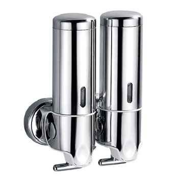 Dispensador de Gel de Banho e Champ 2x400ml Inox 130x65x200mm