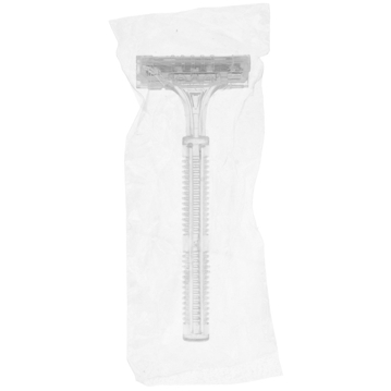 Lmina de barbear dupla folha individual Plstico HDPE transparente 100mm 100 un